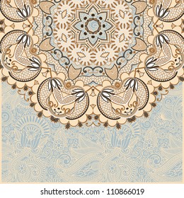 ornamental circle template with floral background