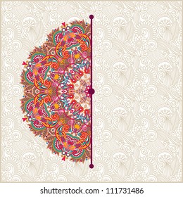 ornamental circle template with floral background