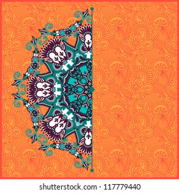 ornamental circle template with floral background