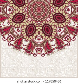ornamental circle template with floral background
