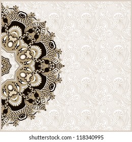 ornamental circle template with floral background