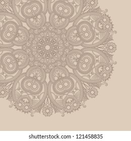 ornamental circle template with floral background