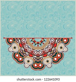 ornamental circle template with floral background