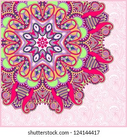 ornamental circle template with floral background