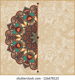 ornamental circle template with floral background