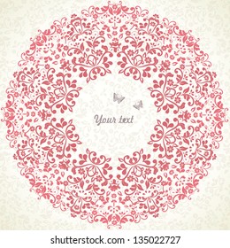 ornamental circle template with floral background. eps10