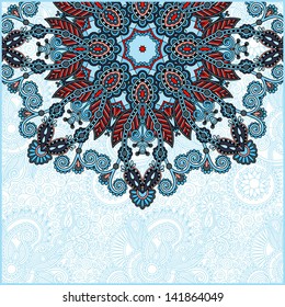 ornamental circle template with floral background