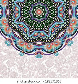 ornamental circle template with floral background
