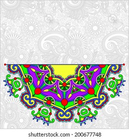 ornamental circle template with floral background