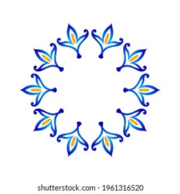 Ornamental circular floral pattern. Element for design. Decorative vector frame.