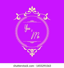 ornamental circular frame for wedding invitation
