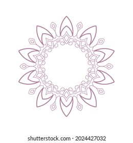 Patrón circular ornamental sobre fondo blanco. Diseño de plantilla de tarjeta. Ilustración vectorial.