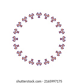 Ornamental circular pattern on white background. Card template design. Vector illustration.