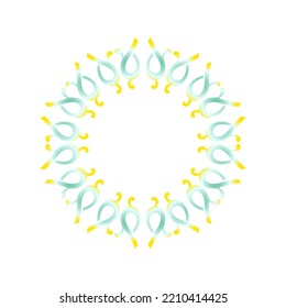 Ornamental circular pattern on white background. Card template design. Vector illustration.