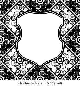 escudo ornamental de armas, fondo vector abstracto