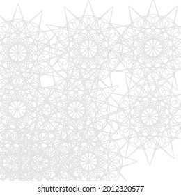 Fotografía de Diseño Folk De Lujo De Lujo De Color Frío Ornamental Y Sharp. El Invierno Complicado De La Luz De Hielo Misterio Estrellas De Gris Satánico. Ornamento de plata de la helada de Mandala Pastel de Mandala suave de calibre blanco.