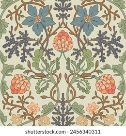 Ornamental color pattern. Seamless floral background. Modern wallpaper style.