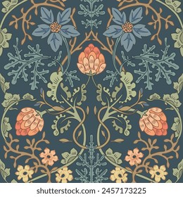 Ornamental color pattern. Seamless floral background. Modern  style.