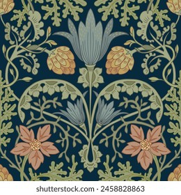 Ornamental color pattern. Seamless floral background. Modern style.