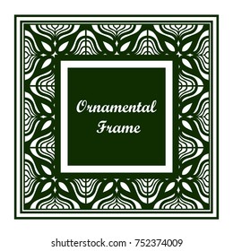 Ornamental colored vintage frame with place for text. Template for design. Vector illustration