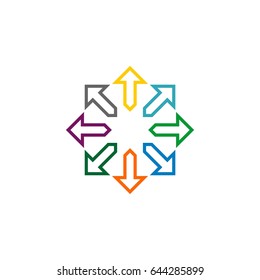 Ornamental Colorful Arrows Logo Template Illustration Design. Vector EPS 10.