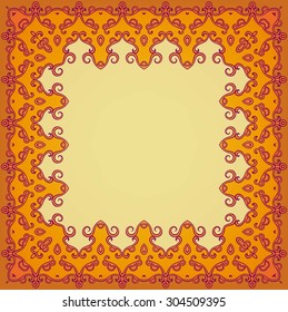 Ornamental colorful frame and place for text