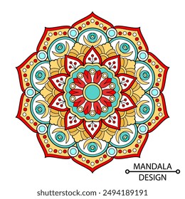 Ornamental colour mandala template for adult.  Easy Mandala Coloring Book Pages for Adults to Relax, Experiences Give Relief. Resizeable Vector File.