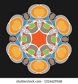 Ornamental composition in a circle. Mandala. Vector illustration