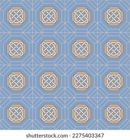 Ornamental composition of geometric shapes using the Celtic knot.