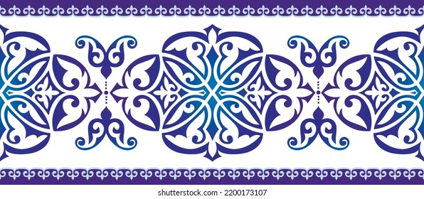 Ornamental composition in the national Kazakh style. Vector ornamental background.