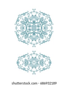 Ornamental composition on white background