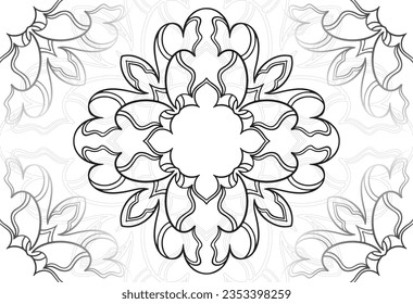 Zierkomposition symmetrisch mandala lineare Gestaltung grafische Skizze Dekoration