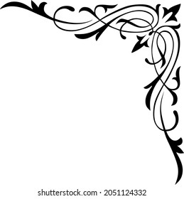 Ornamental Corner Arabesque in Vector