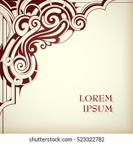 Ornamental corner with copy space area