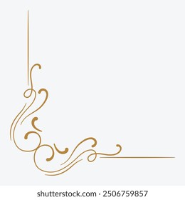 Ornamental corner design in gold on a plain background for decorative purposes.