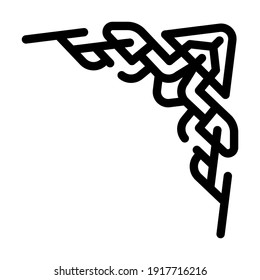 ornamental corner line icon vector. ornamental corner sign. isolated contour symbol black illustration