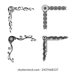 Ornamental corners collection in black colour