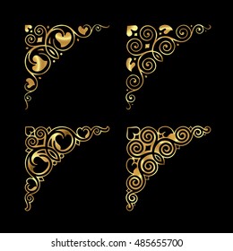 Ornamental corners in gold
