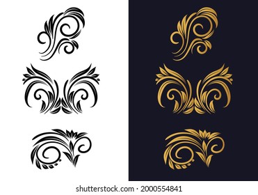 Ornamental creative floral decorative set design