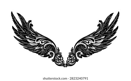 Ornamental Creative Wings in vector art 