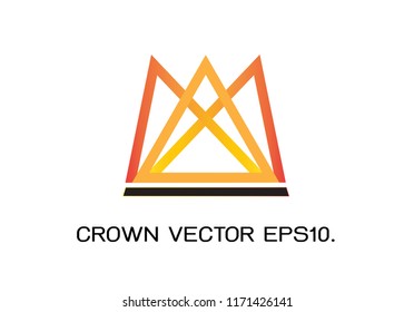 Ornamental Crown Line Logo Template. Vector illustration EPS 10.