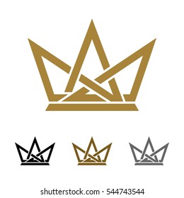 Ornamental Crown Line Logo Template Illustration Design. Vector EPS 10.