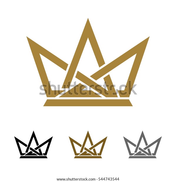 Ornamental Crown Line Logo Template Illustration Stock Vector (Royalty ...