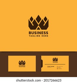 Ornamental crown logo with business card template