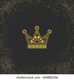Ornamental crown logo template. Vector decorative symbol