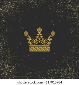Ornamental crown logo template. Vector decorative symbol