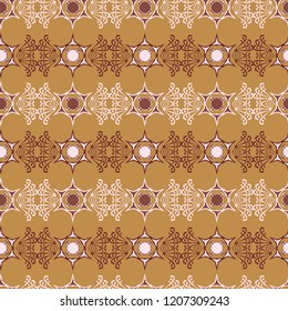 Ornamental Damask Arabesque Seamless Vector Pattern, Hand Drawn Ethnic Flourish Illustration for Trendy Home Decor, Hipster Fashion Prints, Elegant Wallpaper, Boho Textiles. Muted Texture Background