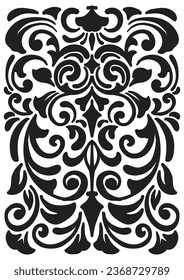 Ornamental Damask Floral Illustration Background