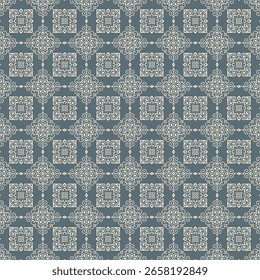 Modelo inconsútil ornamental del damasco con el diseño floral y el elemento geométrico