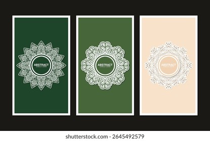 Ornamental Decoration Circle Card Design Template for Greeting and Invitation